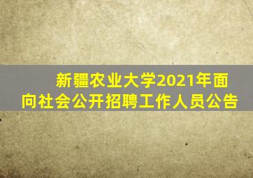 新疆农业大学2021年面向社会公开招聘工作人员公告